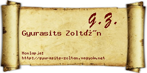 Gyurasits Zoltán névjegykártya